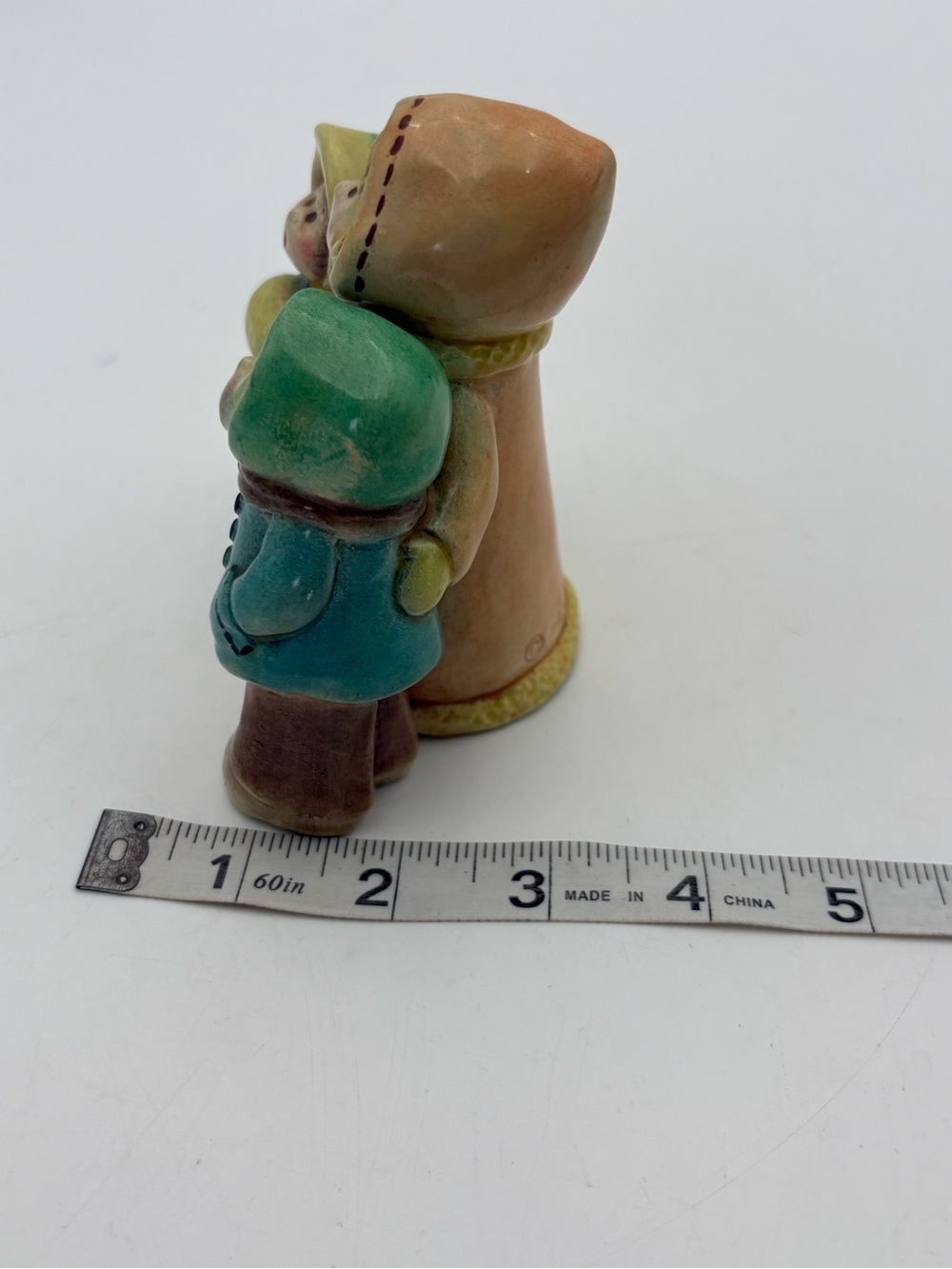 Hand-Painted Ceramic Carolers Figurine - Teal & Peach Holiday Accent - Picture 12 of 13